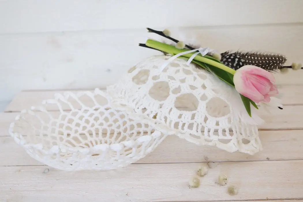 Påskägg av virkade dukar