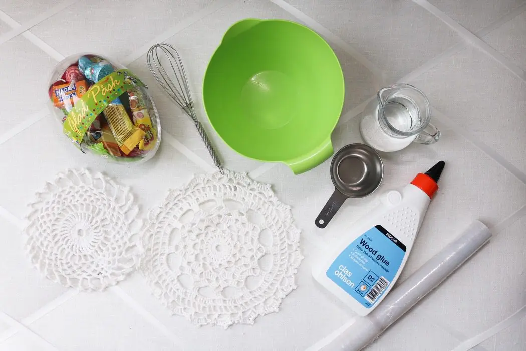 Påskägg av virkade dukar