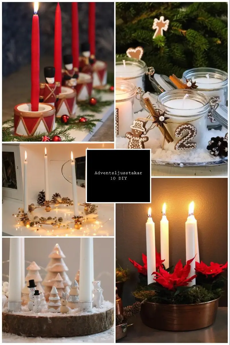Adventsljusstake levande ljus