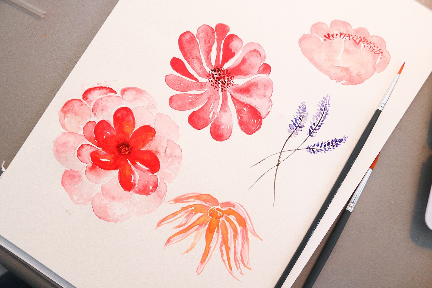 Akvarellmålning - blommor