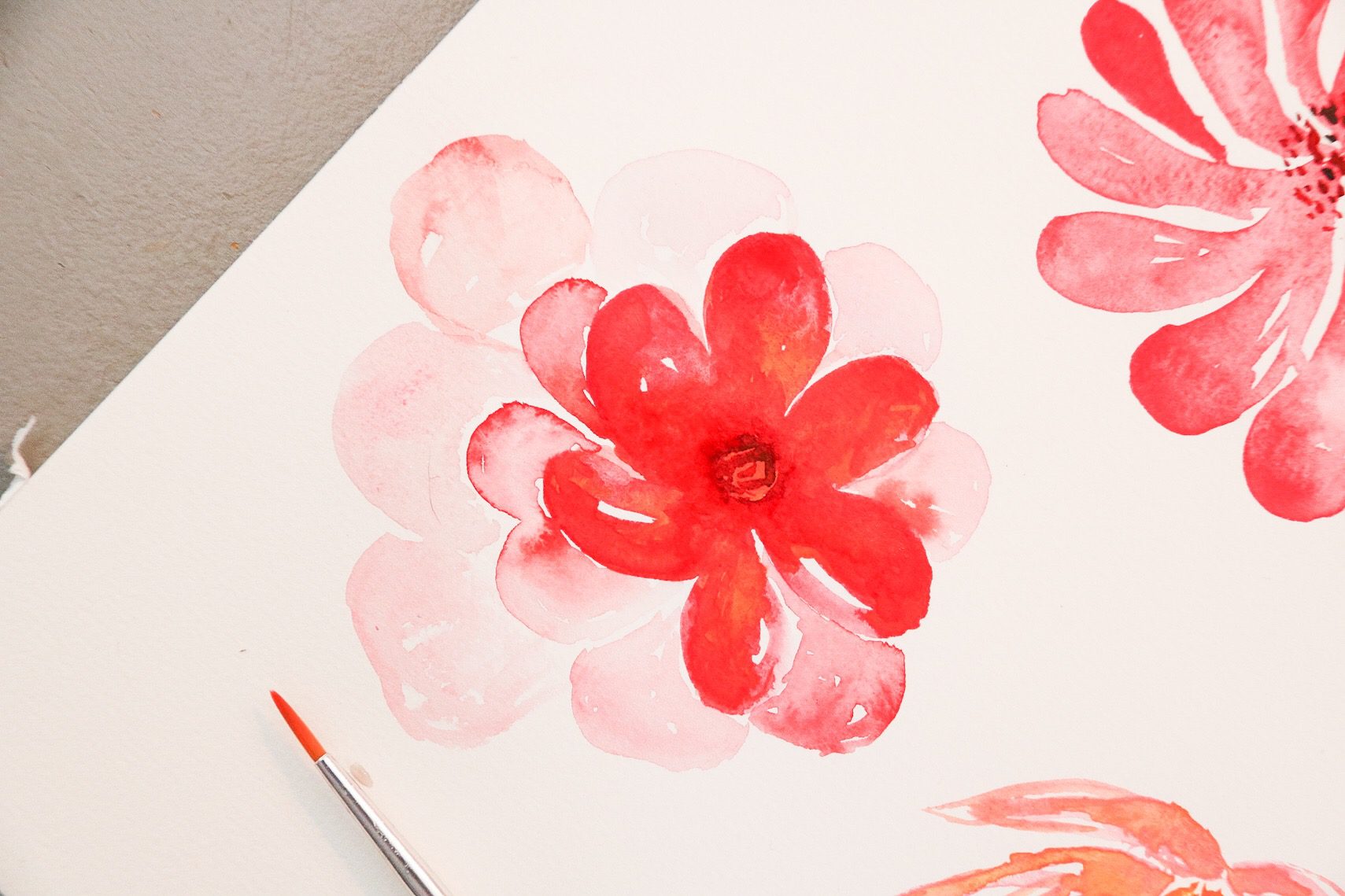 Akvarellmålning - blommor