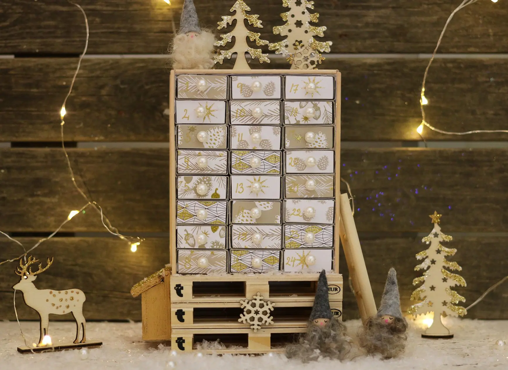 Adventskalender av tändsticksaskar