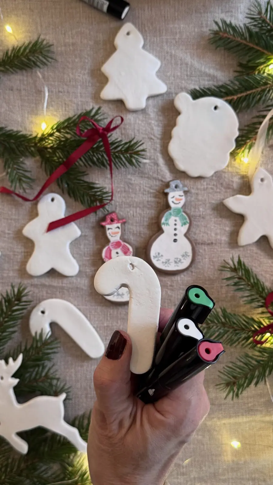 Polkagris stång rita med Sharpie