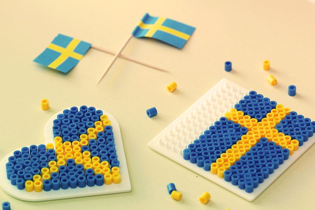 svenska flaggan pärlplatta
