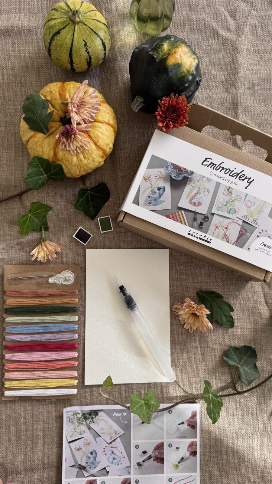 Diy box måleri och broderi