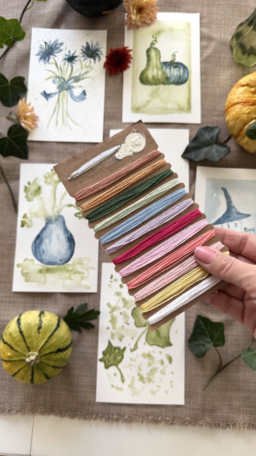 Broderigarn i diy-boxen